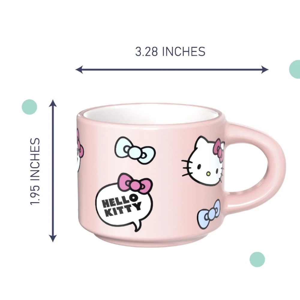 Hello Kitty Pink Ceramic Haven Espresso Mug 3oz